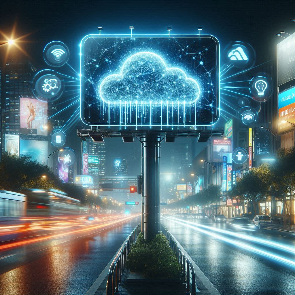 Illustration or image showing iot deviced out of home unipole